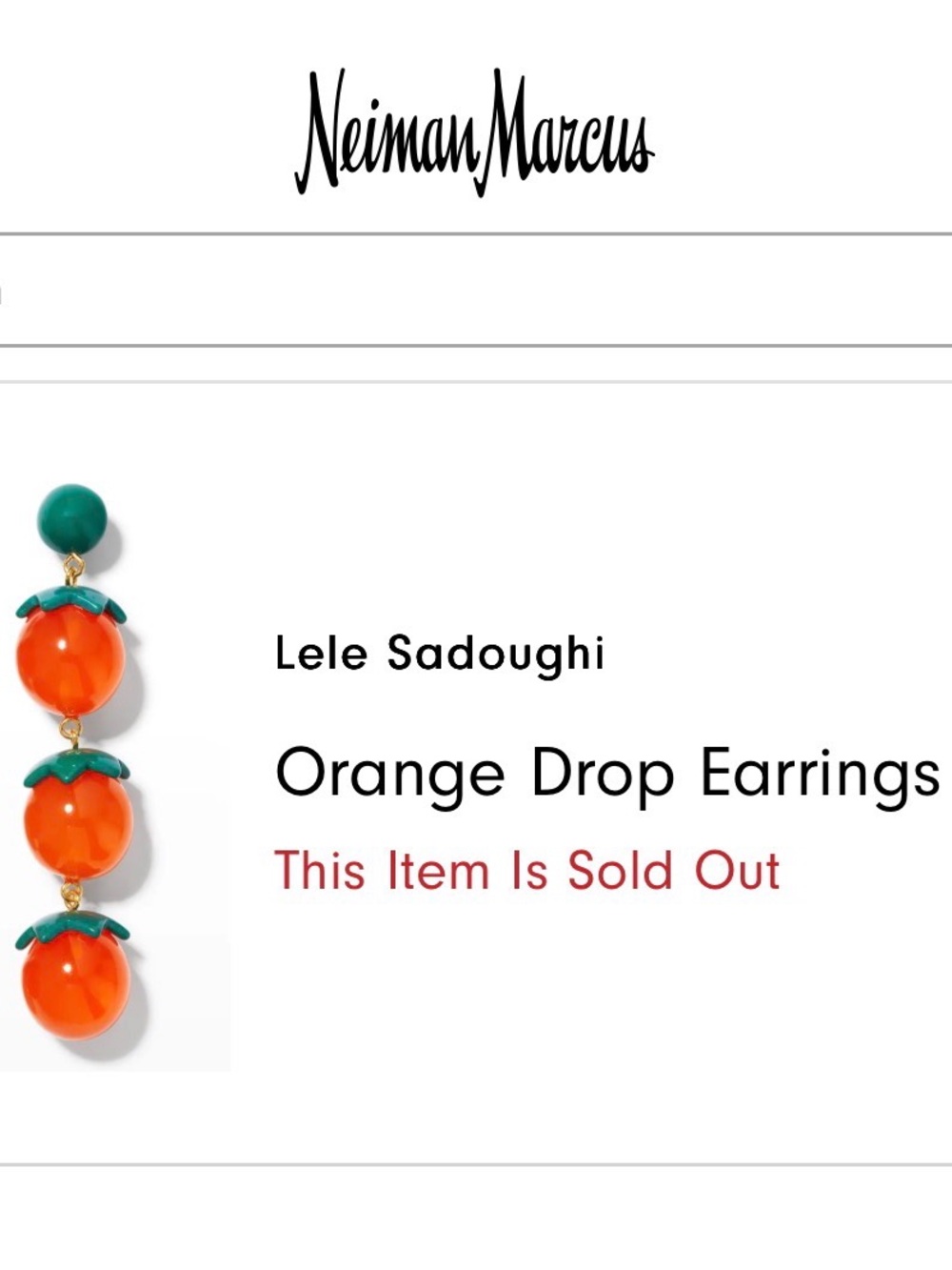 Lele Sadoughi Orange and Green Triple Drop Earrings - Picture 3 of 7